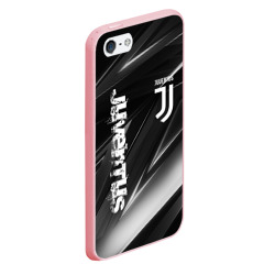 Чехол для iPhone 5/5S матовый Juventus geometry stripes Ювентус геометрические полосы - фото 2