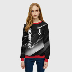 Женский свитшот 3D Juventus geometry stripes Ювентус геометрические полосы - фото 2