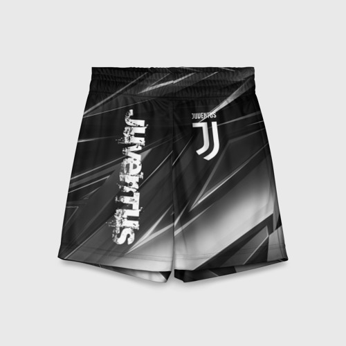 Детские спортивные шорты 3D Juventus geometry stripes Ювентус геометрические полосы, цвет 3D печать