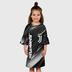 Детское платье 3D Juventus geometry stripes Ювентус геометрические полосы - фото 2