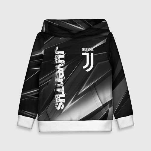 Детская толстовка 3D Juventus geometry stripes Ювентус геометрические полосы, цвет белый