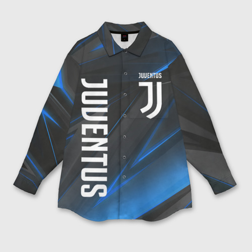 Женская рубашка oversize 3D с принтом Juventus Ювентус, вид спереди #2