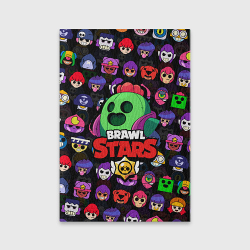 Обложка для паспорта матовая кожа BRAWL STARS SPIKE, цвет зеленый