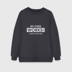 Женский свитшот oversize без начеса хлопок My code