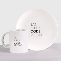 Набор: тарелка + кружка Жизнь программиста