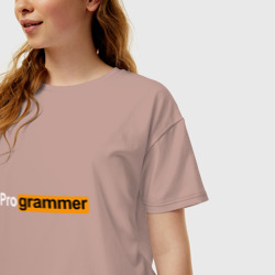 Женская футболка хлопок Oversize Программист - фото 2