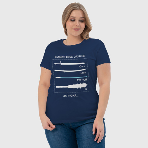 Женская футболка хлопок Языки программирования, цвет темно-синий - фото 6