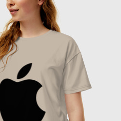 Женская футболка хлопок Oversize Apple - фото 2