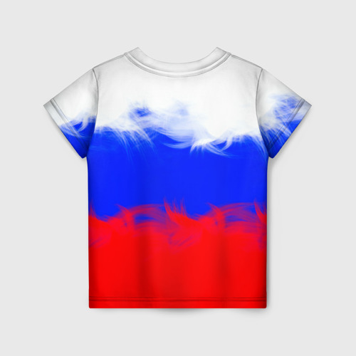 Детская футболка 3D с принтом Россия, вид сзади #1