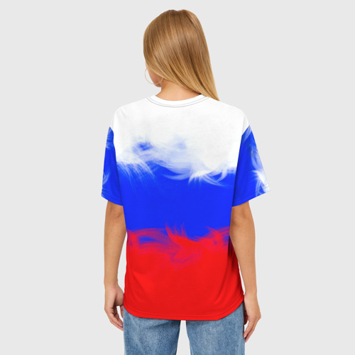 Женская футболка oversize 3D Россия, цвет 3D печать - фото 4