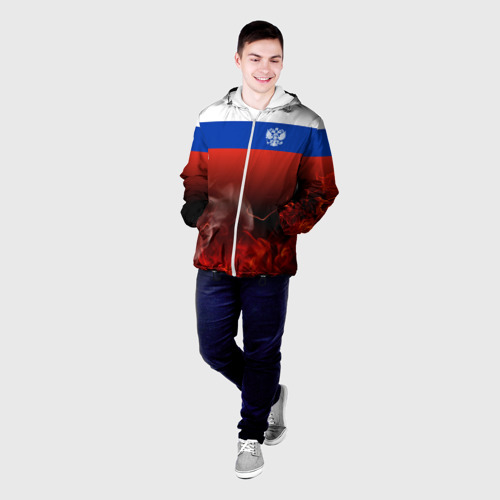 Мужская куртка 3D Россия огонь, цвет 3D печать - фото 3
