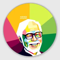 Круглый коврик для мышки Hayao Miyazaki