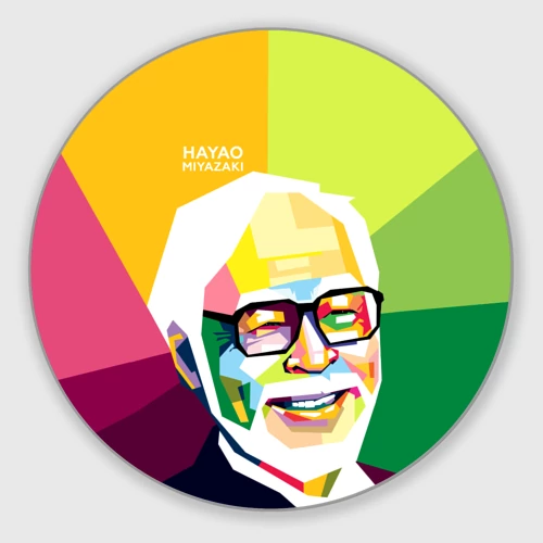 Круглый коврик для мышки Hayao Miyazaki