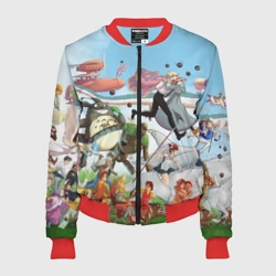 Женский бомбер 3D Studio Ghibli