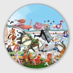 Круглый коврик для мышки Studio Ghibli