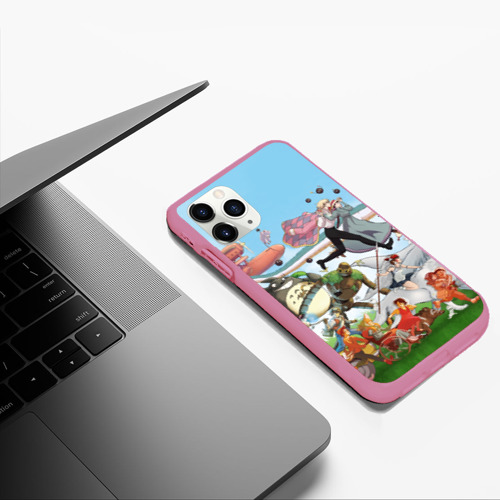 Чехол для iPhone 11 Pro Max матовый Studio Ghibli, цвет малиновый - фото 5