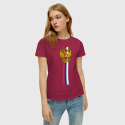 Женская футболка хлопок Россия - фото 2