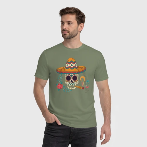 Мужская футболка хлопок с принтом Фестиваль, фото на моделе #1