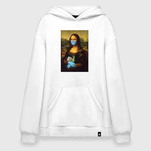 Худи SuperOversize хлопок Mona Lisa, цвет белый