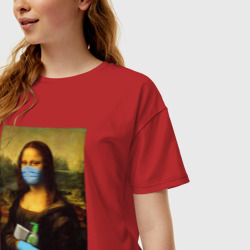 Женская футболка хлопок Oversize Mona Lisa - фото 2