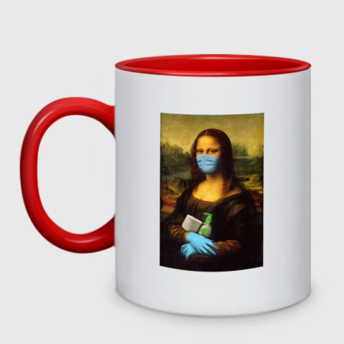 Кружка двухцветная Mona Lisa, цвет белый + красный