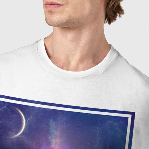 Мужская футболка хлопок Космический путешественник, цвет белый - фото 6