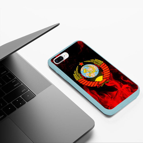Чехол для iPhone 7Plus/8 Plus матовый СССР, цвет мятный - фото 5