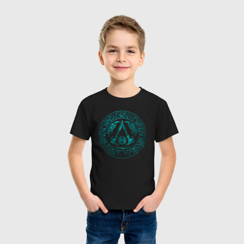 Детская футболка хлопок Assassin`s Creed Valhalla, цвет черный - фото 3