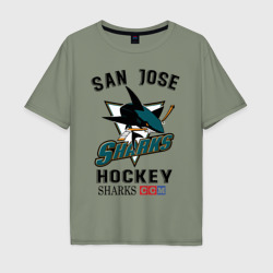 Мужская футболка хлопок Oversize San Jose Sharks