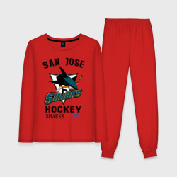 Женская пижама с лонгсливом хлопок San Jose Sharks