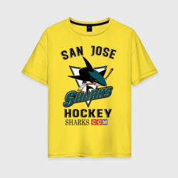 Женская футболка хлопок Oversize San Jose Sharks