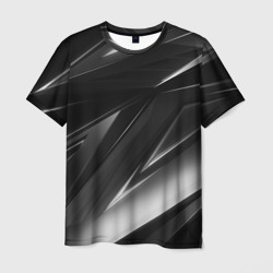 Geometry stripes black & white – Мужская футболка 3D с принтом купить со скидкой в -26%