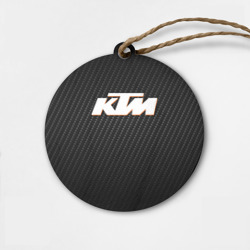 Деревянная игрушка круг КТМ на карбоне