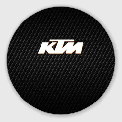 Круглый коврик для мышки КТМ на карбоне