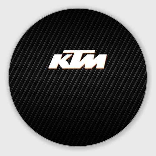 Круглый коврик для мышки КТМ на карбоне