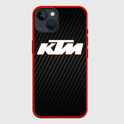 Чехол для iPhone 14 КТМ на карбоне