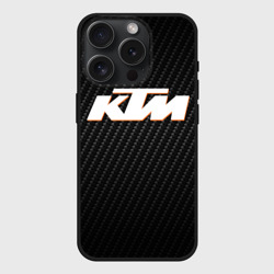 Чехол силиконовый для Apple iPhone 15 Pro матовый КТМ на карбоне