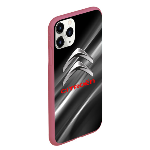 Чехол для iPhone 11 Pro Max матовый Citroen, цвет малиновый - фото 3