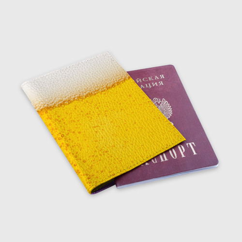 Обложка для паспорта матовая кожа Пиво, цвет фиолетовый - фото 3
