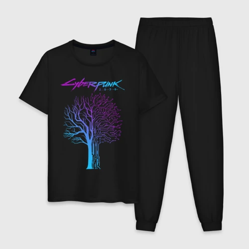 Мужская пижама хлопок Дерево Cyberpunk 2077