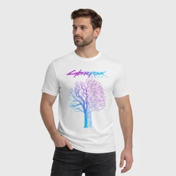 Мужская футболка хлопок Дерево Cyberpunk 2077 - фото 2