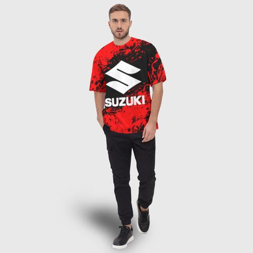 Мужская футболка oversize 3D Suzuki 1, цвет 3D печать - фото 5
