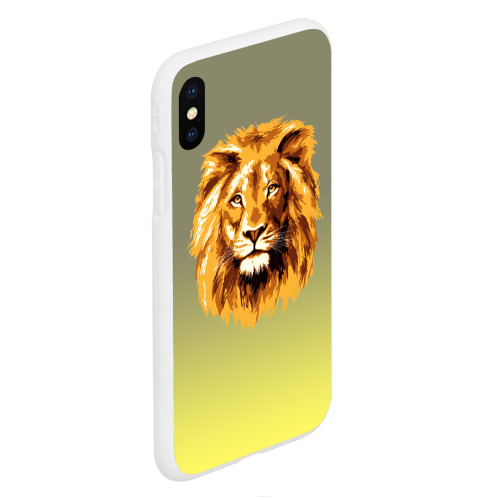 Чехол для iPhone XS Max матовый Лев, цвет белый - фото 3