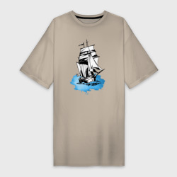 Платье-футболка хлопок Корабль