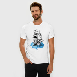 Мужская футболка хлопок Slim Корабль - фото 2