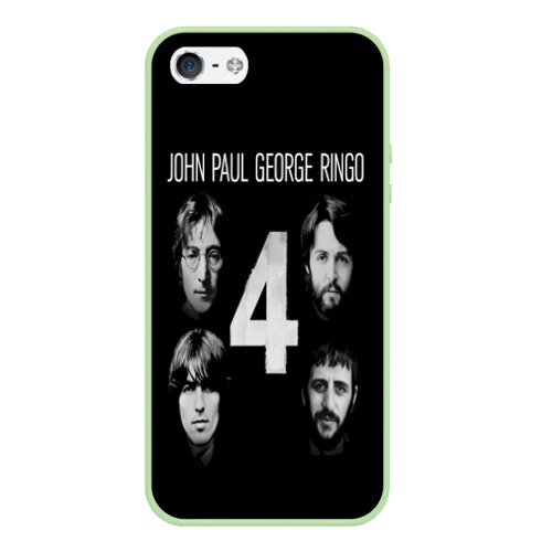 Чехол для iPhone 5/5S матовый The Beatles, цвет салатовый