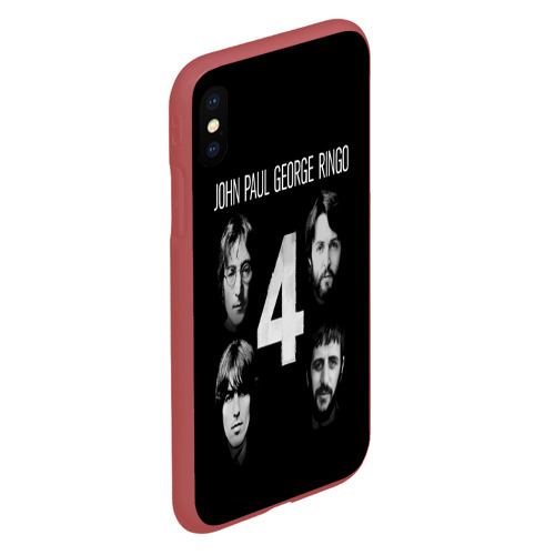 Чехол для iPhone XS Max матовый The Beatles, цвет красный - фото 3