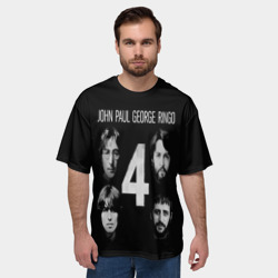 Мужская футболка oversize 3D The Beatles - фото 2