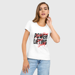Женская футболка хлопок Slim Powerlifting - фото 2