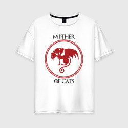 Женская футболка хлопок Oversize Мать котов
